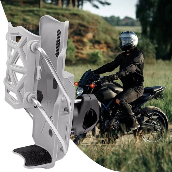 Bidonhouder - Fiets & Motor Flessenhouder - Verstelbare Stuurfleshouder - 360° Draaibaar & Opvouwbaar - Stevig Plastic - Voor Flessen 32-75 mm - Wit — afbeelding 5