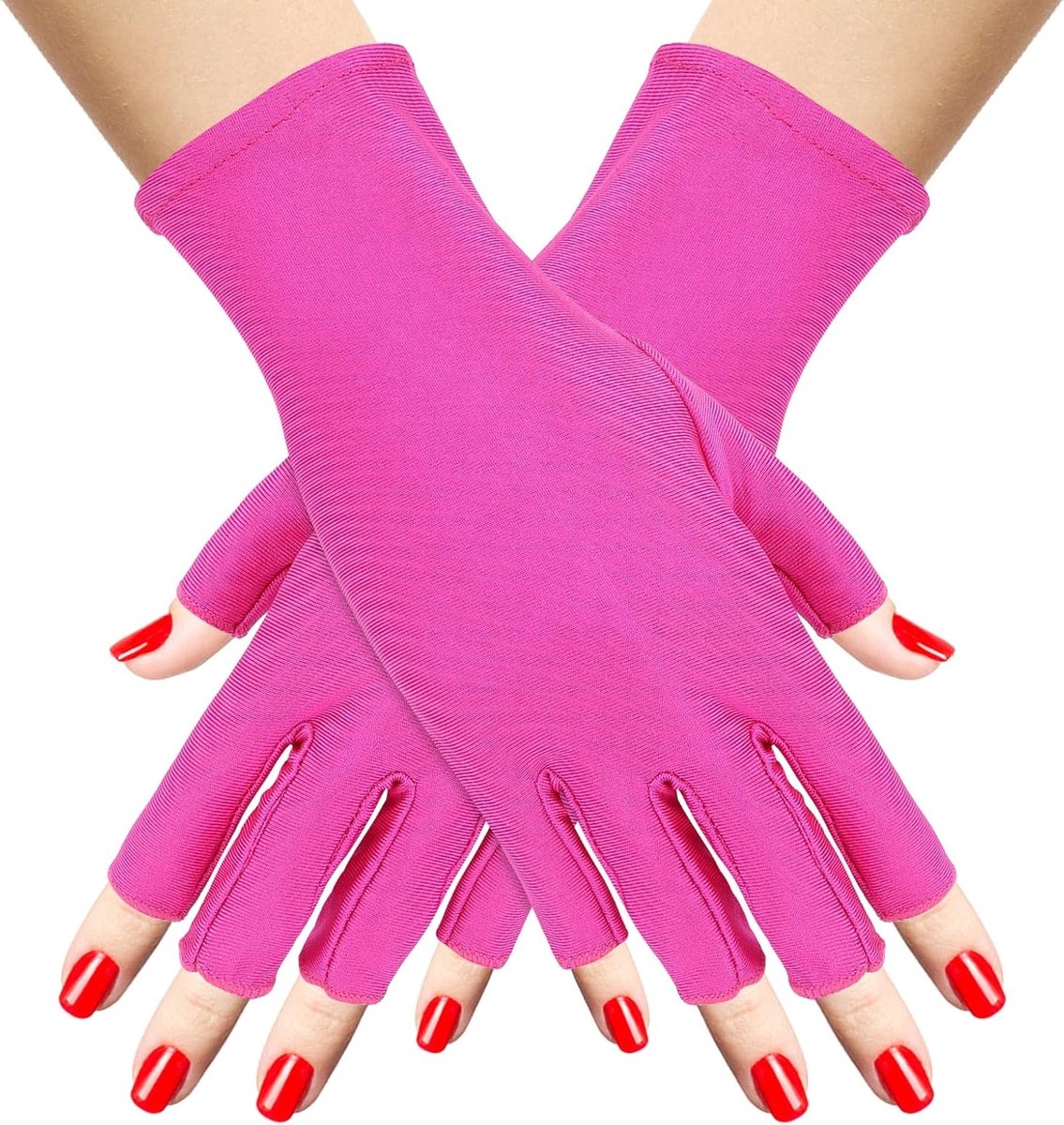 UV Handschoenen voor Nagelkunst - Bescherming tegen LED Lampen en Zonneblootstelling, Vingerloze Hydraterende Handbescherming voor Manicure en Gel Polish