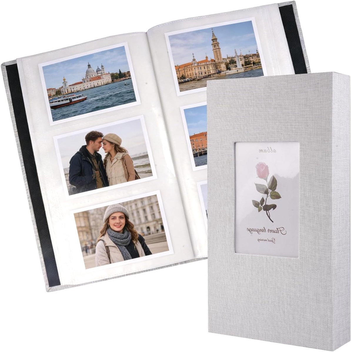 Fotoalbum voor 300 foto’s van 10 x 15 cm, linnen inlegalbum voor bruiloften en familieherinneringen
