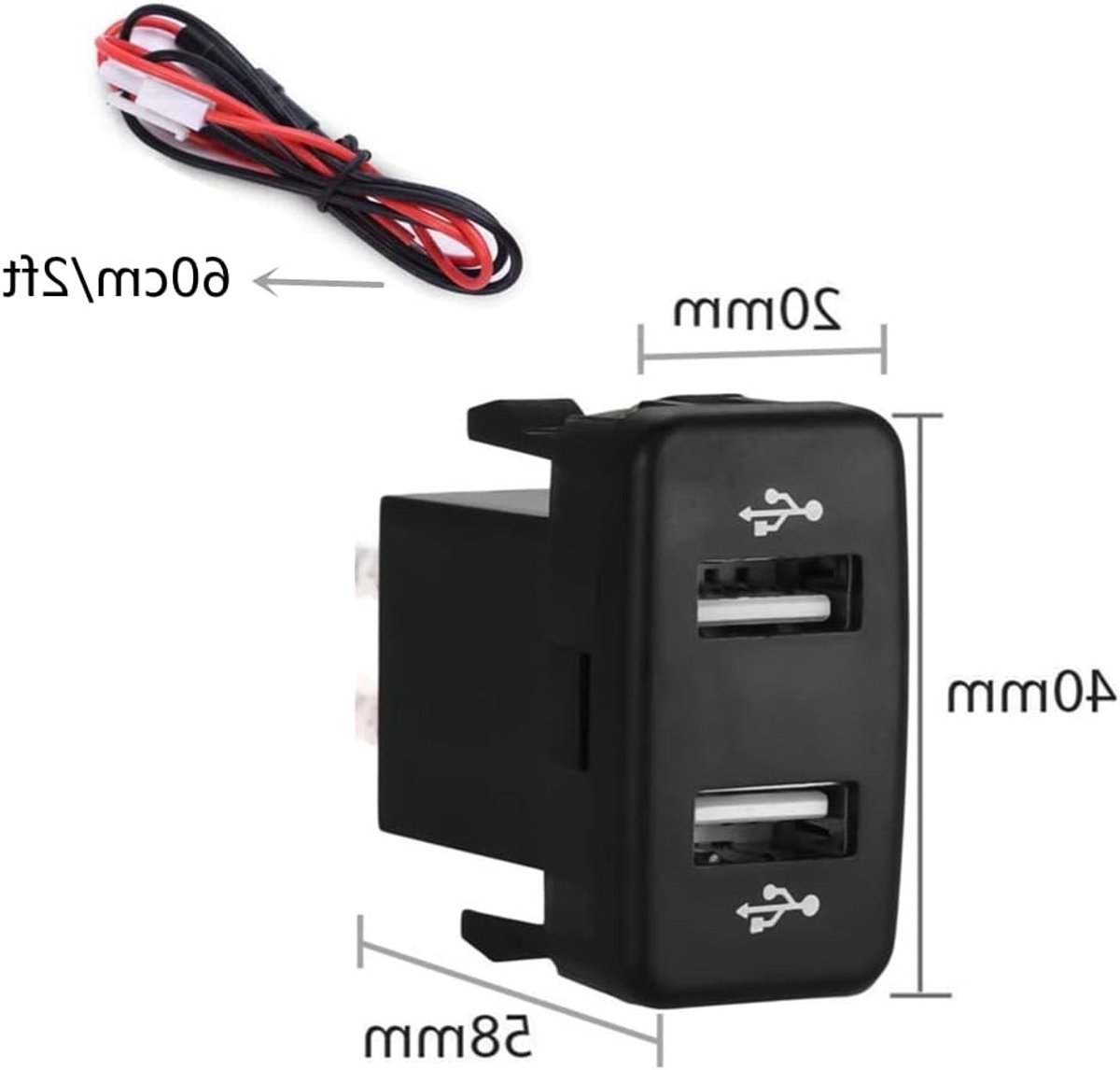 Dual USB Oplaadadapter voor Auto, 12V Voertuig Lader met 2 USB Poorten voor Snelladen en Compatibiliteit met Meerdere Apparaten – foto 2
