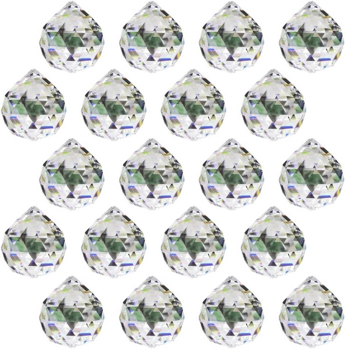 Decoratieve Crystal Prismen - 12 Stuks van 20mm Helder Kristal voor Raam en Tuin Versiering