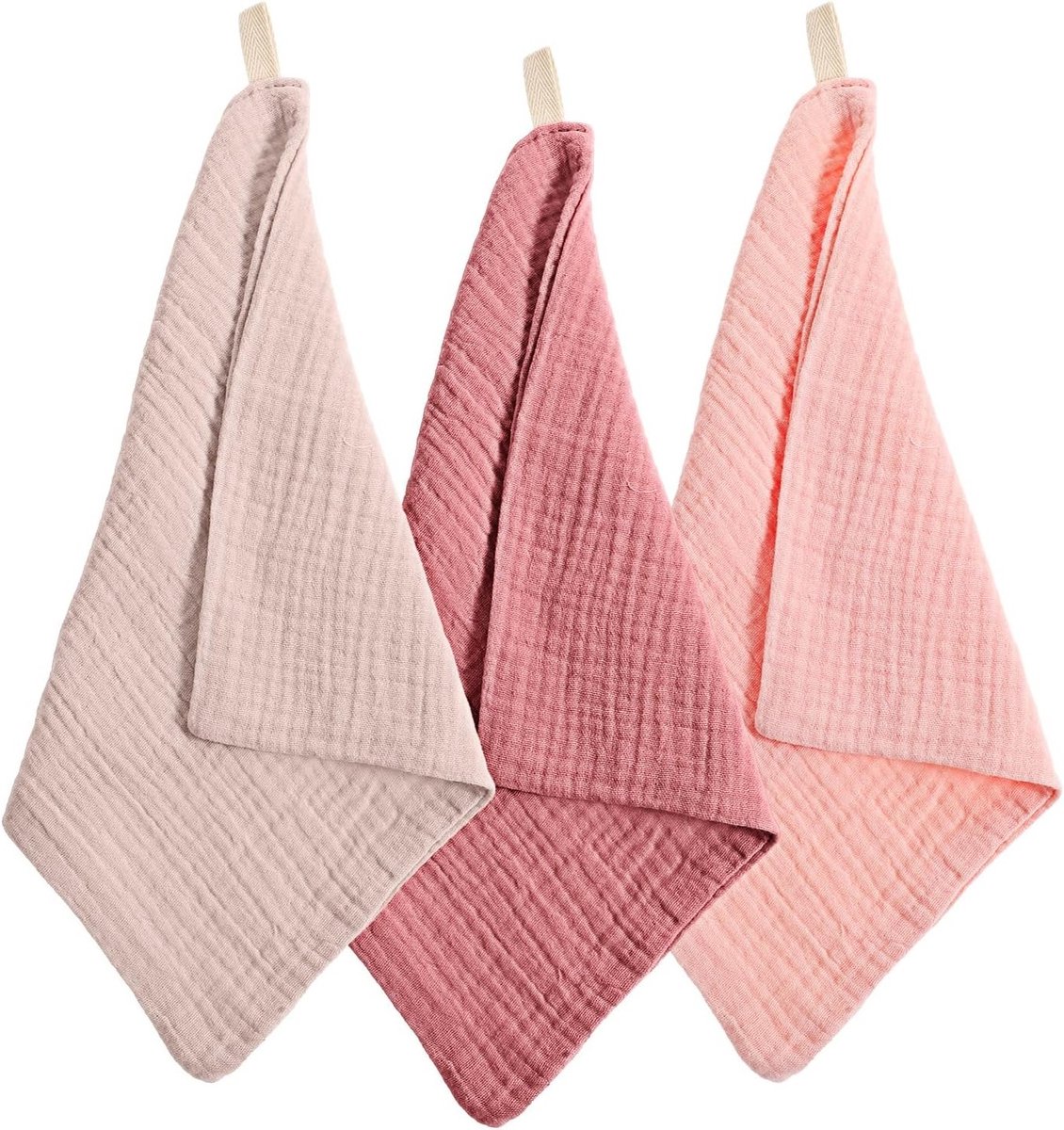 Set van 3 Zachte Muslin Doeken, Herbruikbare Gezichtsdoeken, Make-up Verwijderdoeken, Absorberend en Ademend voor Huidverzorging en Reizen