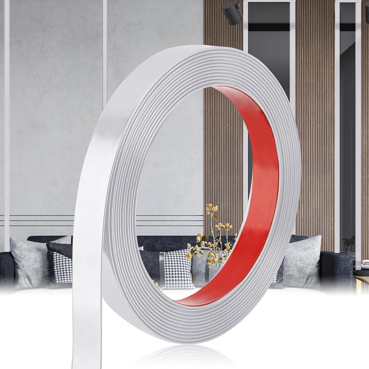 Decoratieve Zelfklevende Flexibele Wandlijst voor Deuren, Ramen, Spiegels en Muren - 2cm x 6m, Wit, Ideaal voor Interieurafwerking en Hoekbescherming