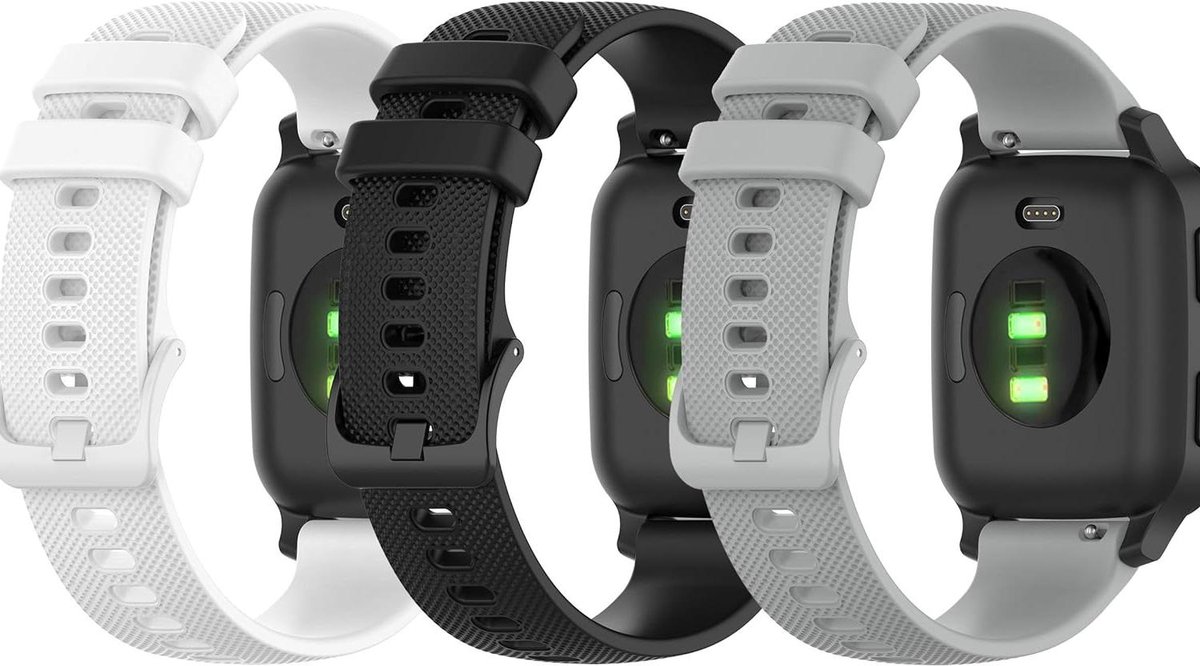 Reserveband smartwatch - Sportband armband - Dagelijks gebruik - Verwisselbaar design - 14-22 cm pols - 3-kleuren pack
