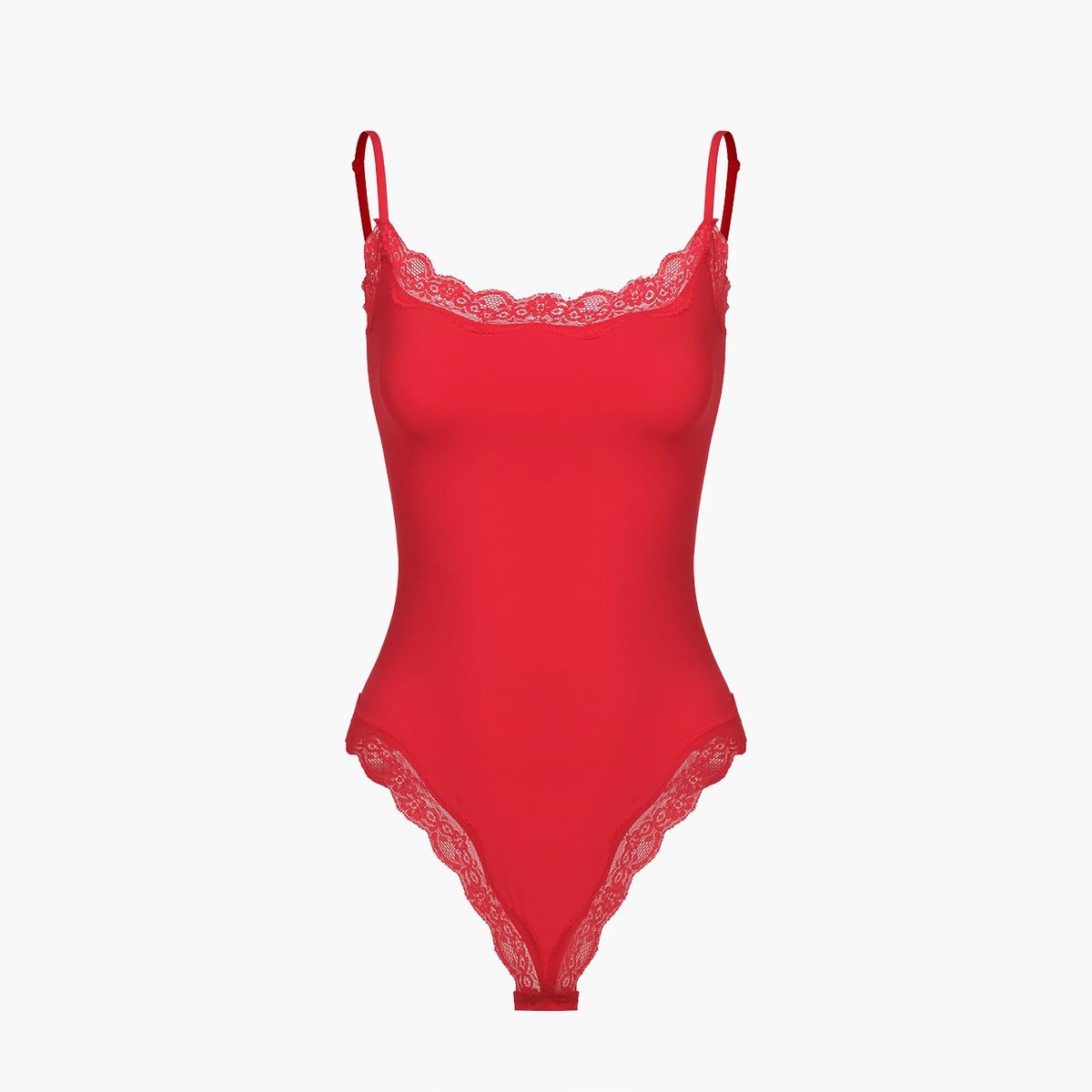 cfab - Bodysuit met strikjes en kant - Wit, maat L - Corrigerende Body - Naadlos - corrigerend ondergoed dames