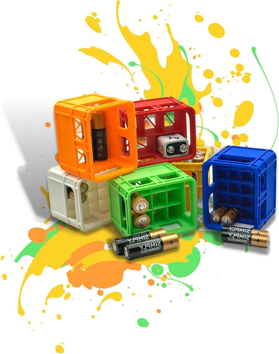 Batterij Opbergbox - Accu Houder - Batterijen Sorteren - Stapelbaar Ontwerp - Voor AA AAA 9V - Zwart
