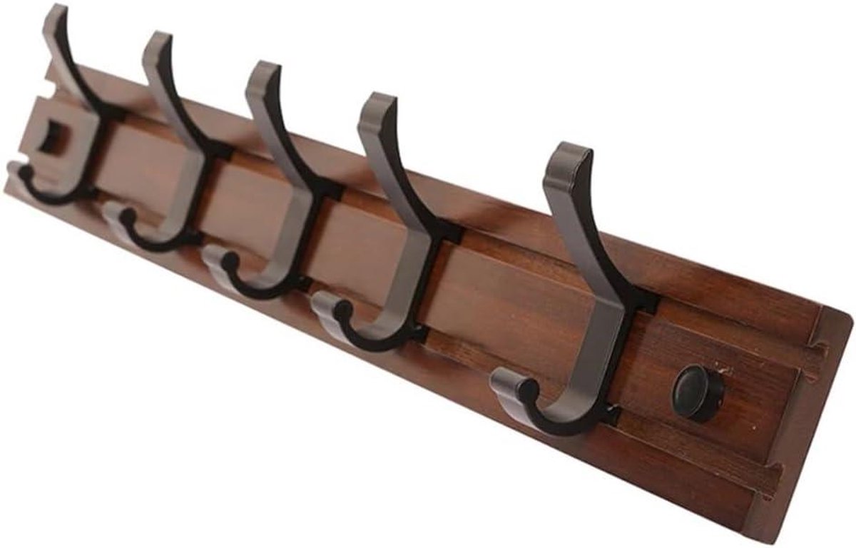 Wandkapstok - Muurhaken - Ruimte besparen - Mobiele haken - Medium - Bruin