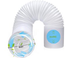 Afvoerslang Airco - Flexibele Slang - Ruimte Koelen - Opvouwbaar Ontwerp - 3 Meter 150mm - Wit
