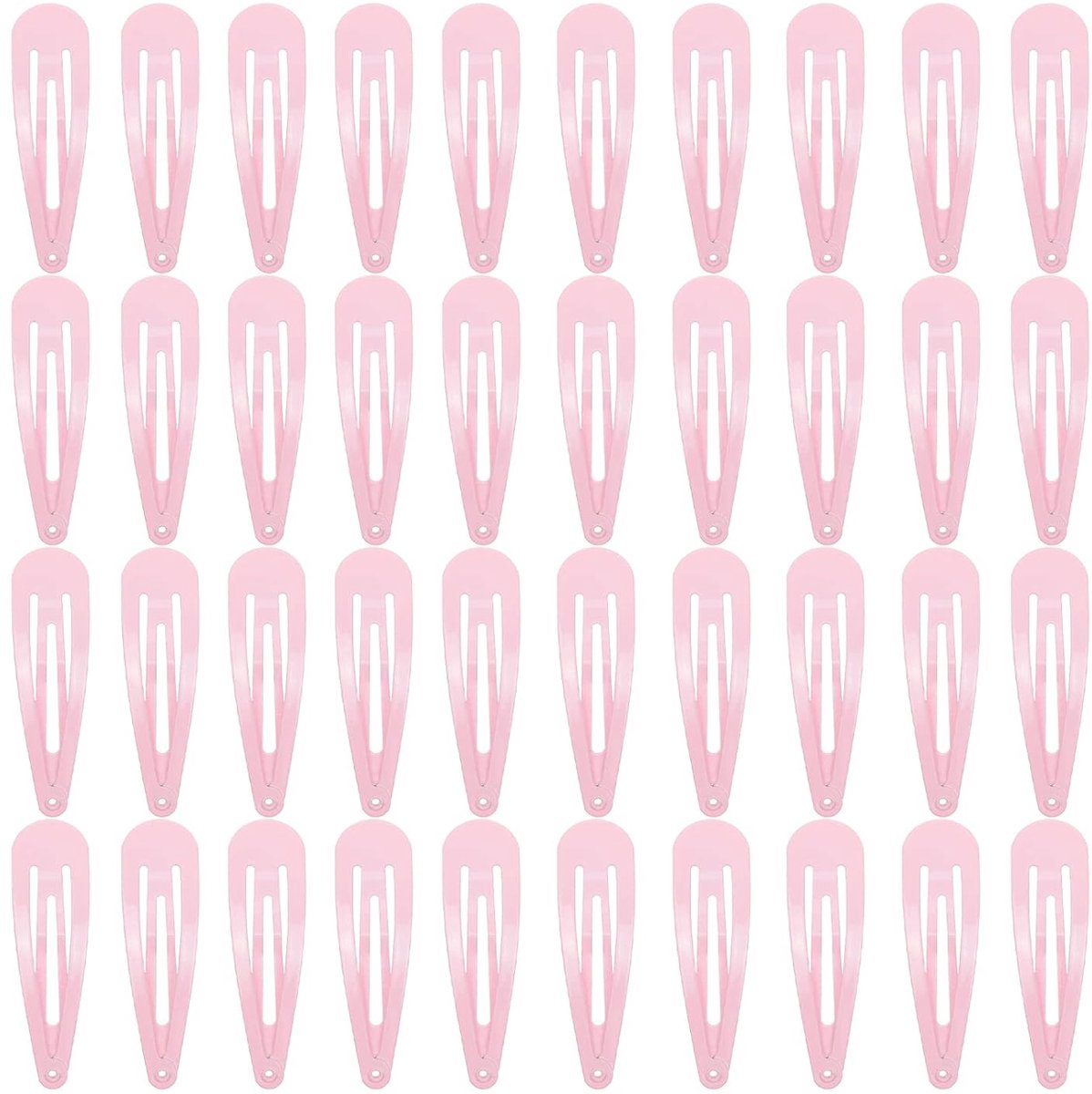 40 roze metalen haarclips met kliksluiting, damesaccessoires