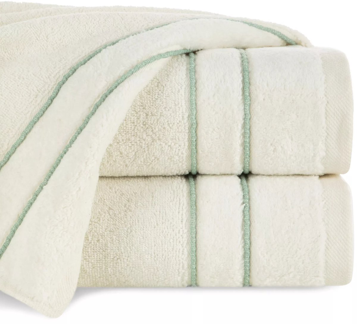 Sibel Badhanddoek 50x90cm Crème met Decoratieve Boord 500 g/m²
