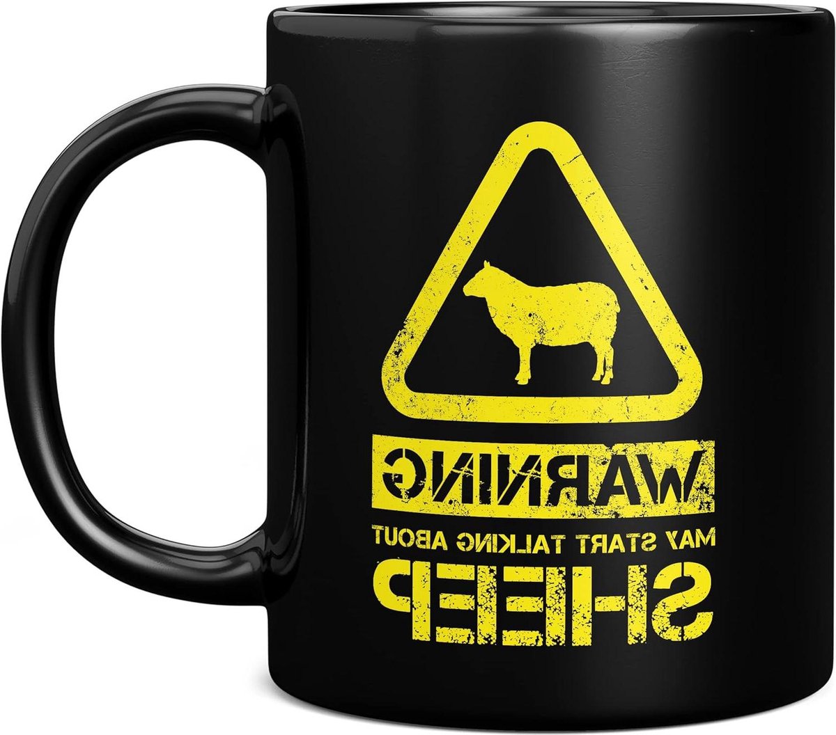 Grappige Mok - Thee Kop - Ochtendkoffie Genieten - Levendige Print - 325 ml - Zwart