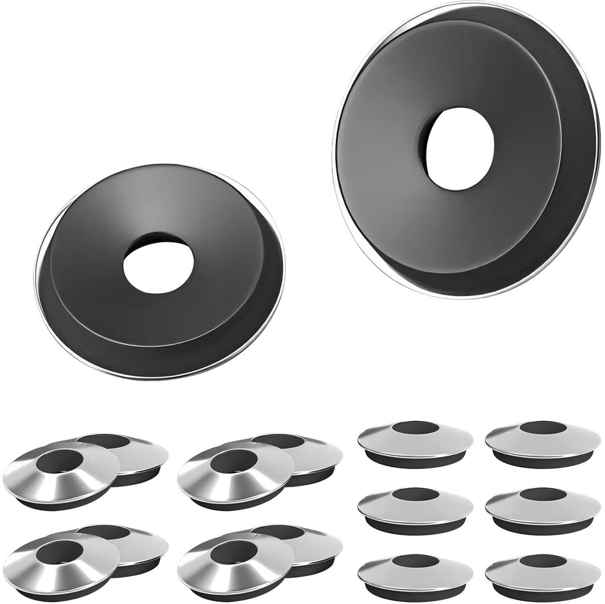 EPDM afdichtringen 12 mm, 5.5 mm, 2.5 mm dikte, RVS onderleggers met neopreen afdichting voor schroeven, 20 stuks