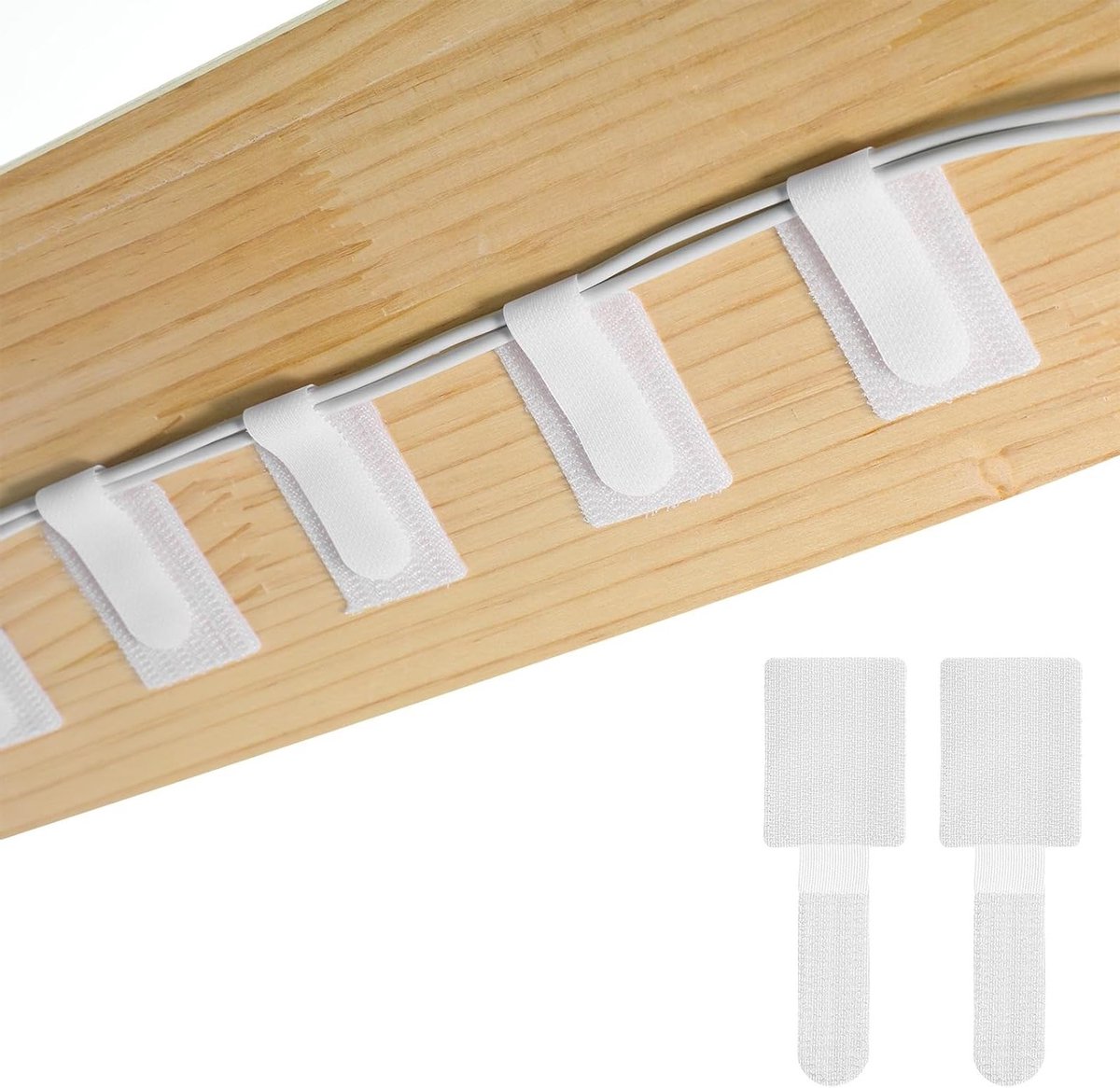100 Stuks Kabelbeheer voor Bureau, Onder-Bureau Kabelorganizer, Zelfklevende Kabelhouders voor Thuis en Kantoor