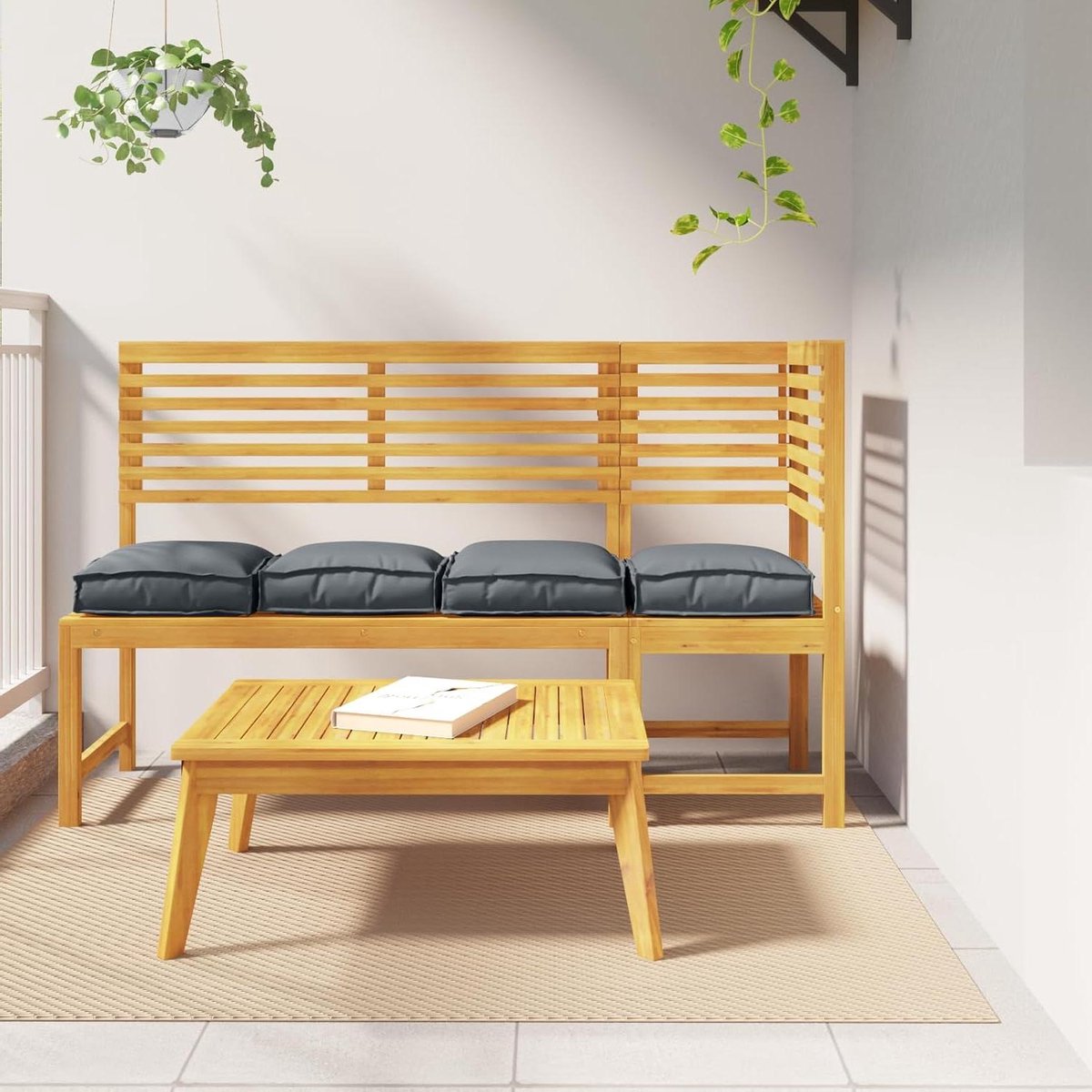 Palletkussens Set - Zitkussens Tuin - Comfortabel Zitten - Waterafstotende Hoes - 40 x 40 x 8 cm - Antraciet