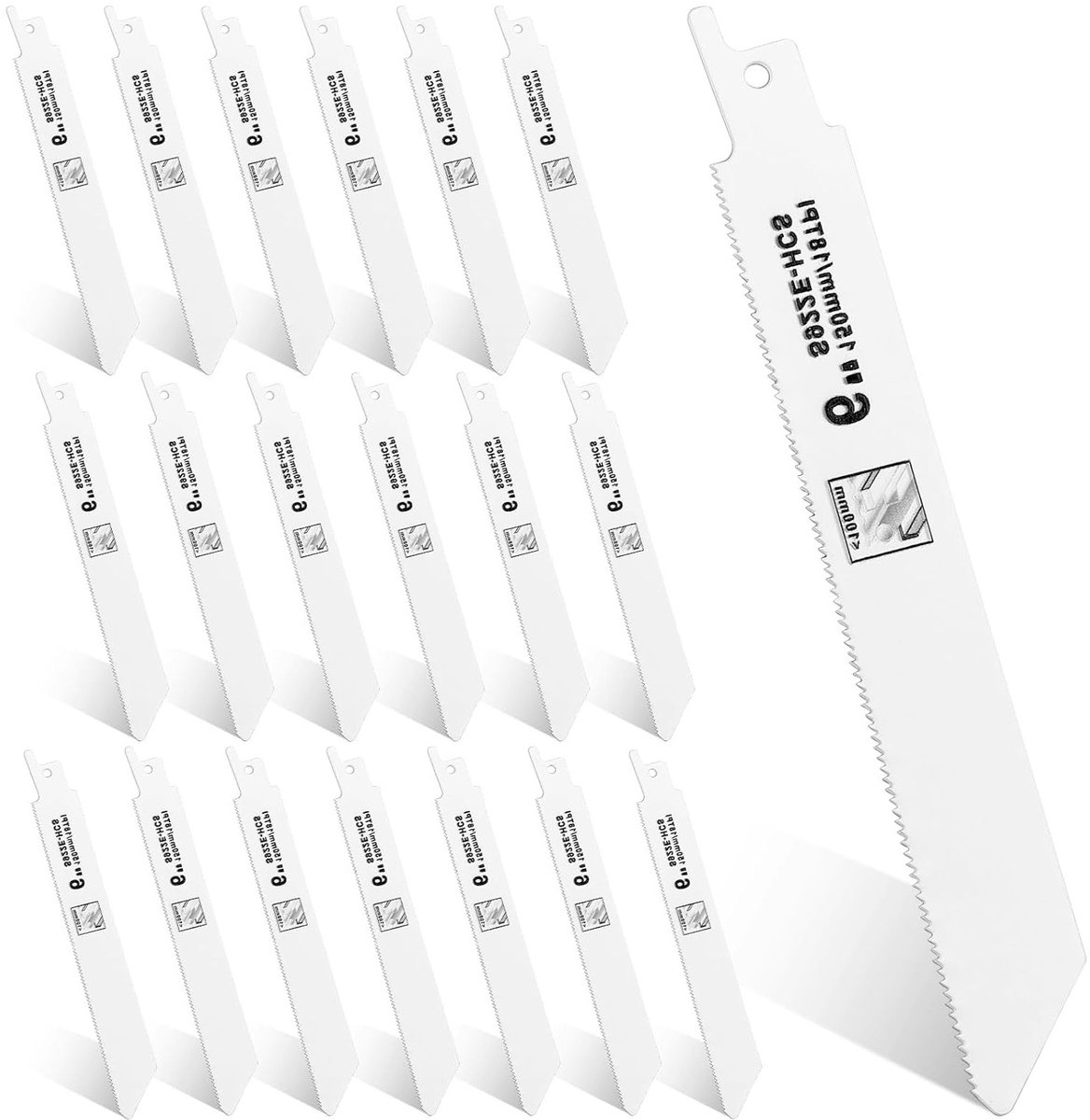 Reciprozaagbladen Set - Zaagbladen Hout Metaal - Precisie Zagen - Hoge Hardheid Slijtvast - 150 mm 18 TPI - Wit