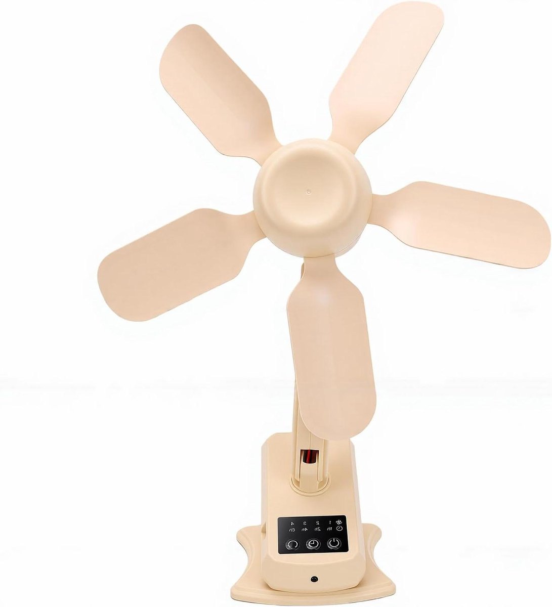 Ventilator - Mini ventilator - Persoonlijke koeling - Draadloos en oplaadbaar - 30 x 13.5 x 13.5 cm - Wit