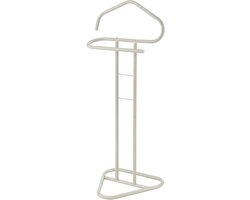 IDIMEX Camilo Dressboy for Men and Women, Practical Silent Servant with Trouser Hanger, Beautiful Clothing Butler with Pocket Holder, Modern Clothing Stand, Beige Lacquered