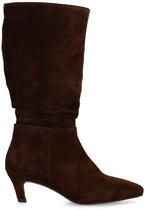 Manfield - Dames - Bruine suède laarzen - Maat 40