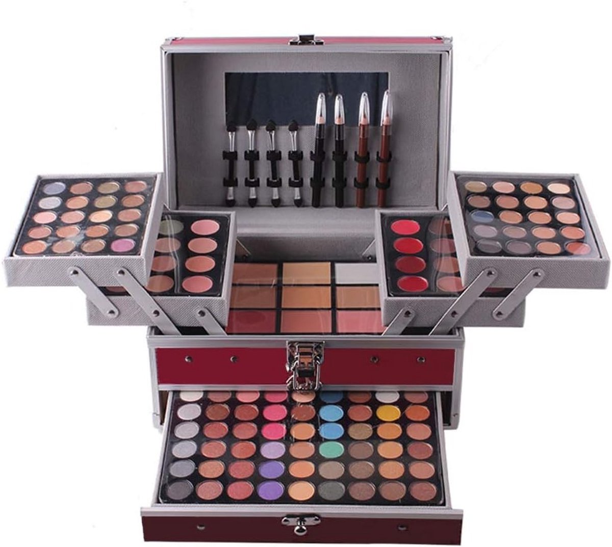 Professioneel Make-up Palette Set met Oogschaduw, Blush en Lipgloss voor Vrouwen en Meisjes, Perfect voor Make-up Artists en Dagelijks Gebruik