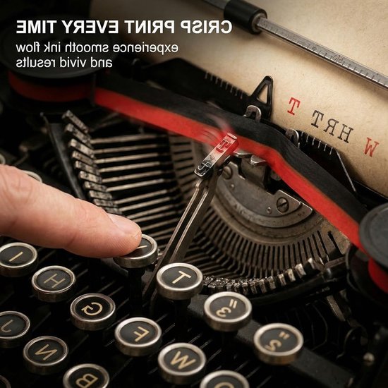 Reserveband voor schrijfmachine van stof met dubbele spoel, 8 meter nylon schrijfmachinetape, geschikt voor Olivetti modellen en andere schrijfmachines — afbeelding 4