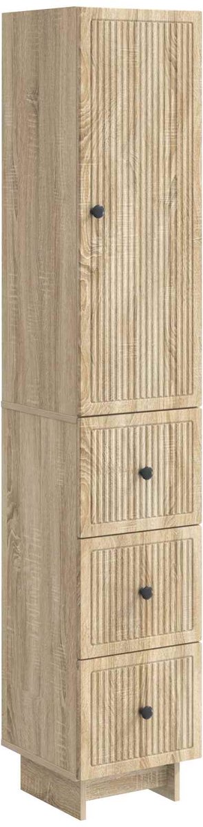 vidaXL Kast - Set - 2 - st - Bewerkt - hout Sonoma eiken