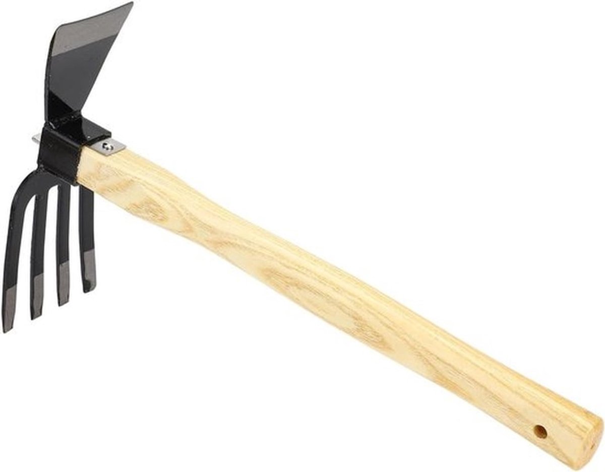 Tuinset met Schoffel, Handschoffel en Hark van Chinees Toonhout en Koolstofstaal, Ergonomische Handgreep, Wieden en Oogsten, Tuinieren, Tuingereedschap