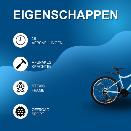 Mountainbike – Voor dames / mountainbiken – 18-speed, V-brake – Stevig, 66 cm, groen — afbeelding 3