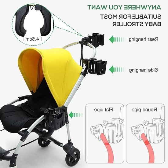 Praktische bekerhouder voor kinderwagens, fietsen en rolstoelen - Ideaal voor koffie en drankjes onderweg — afbeelding 3