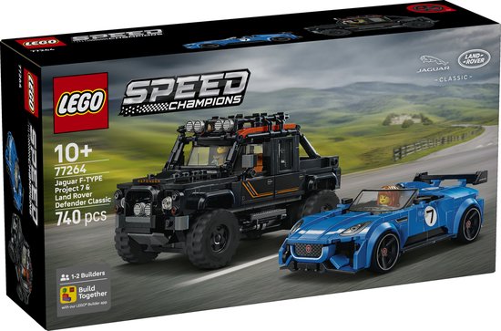 LEGO Speed Champions Jaguar Project 7 en Land Rover Defender Auto Bouwpakket voor Kinderen 77264