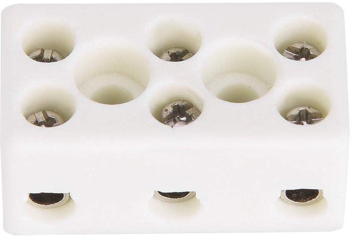 Dailygoods - 10 Stuks 3-Way Keramische Klemmenblok Hittebestendig