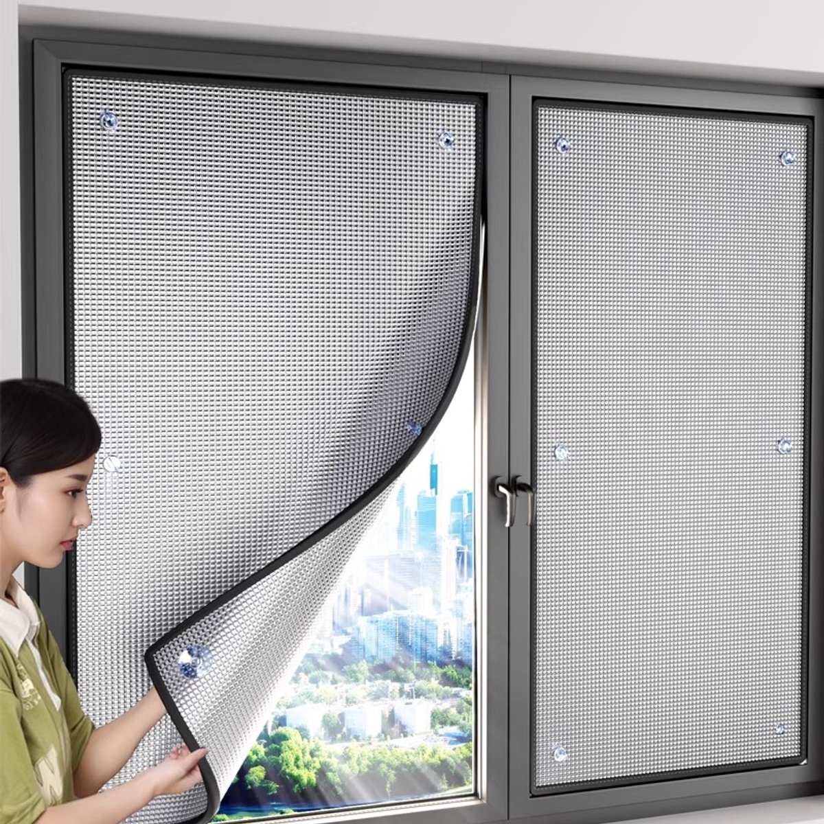 Raamisolatiekit met Reflecterende Aluminium Folie - Zelfklevend - 70x100 cm - Geschikt voor Thuis en Camper Ramen, Zomer en Winter