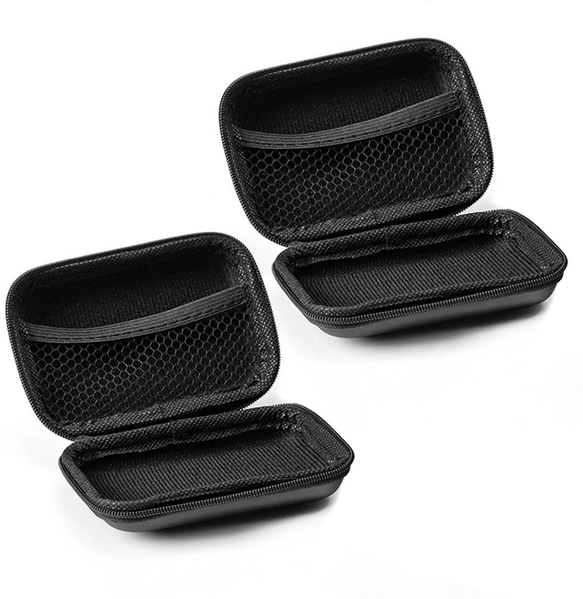 Dailygoods - Dailygoody - Opbergtas voor hoofdtelefoon - EVA-opbergdoos - Bescherming voor je koptelefoon - Zwart - Mini-harde opbergdoos - Handig voor reizen - 2 ..
