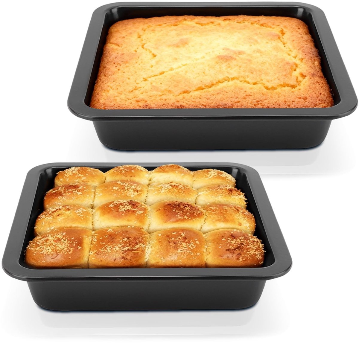Dailygoods - 2-delige Antiaanbaklaag Bakvormen voor Cake en Brownies