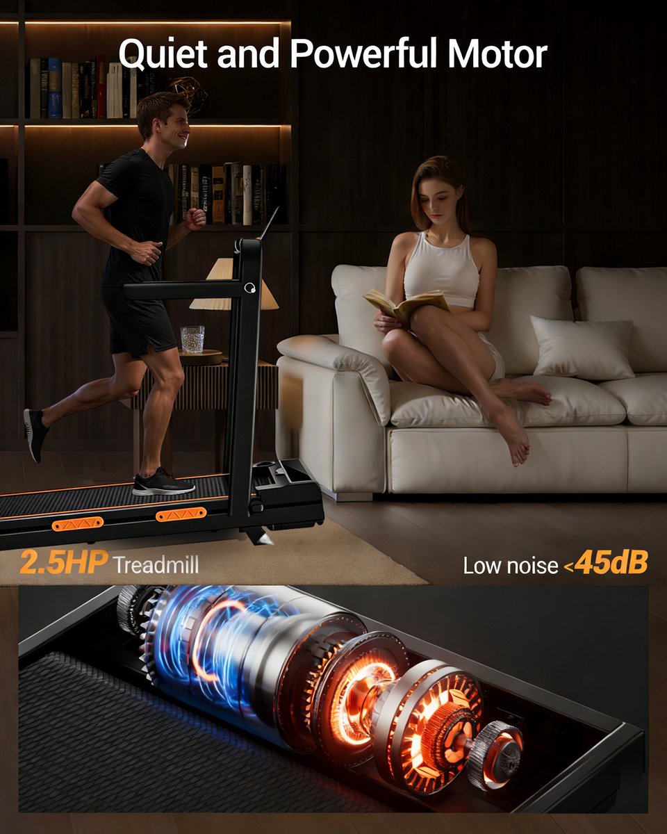 Walking Pad met helling 16%, 10 km/u loopband voor thuis met - afbeelding 3