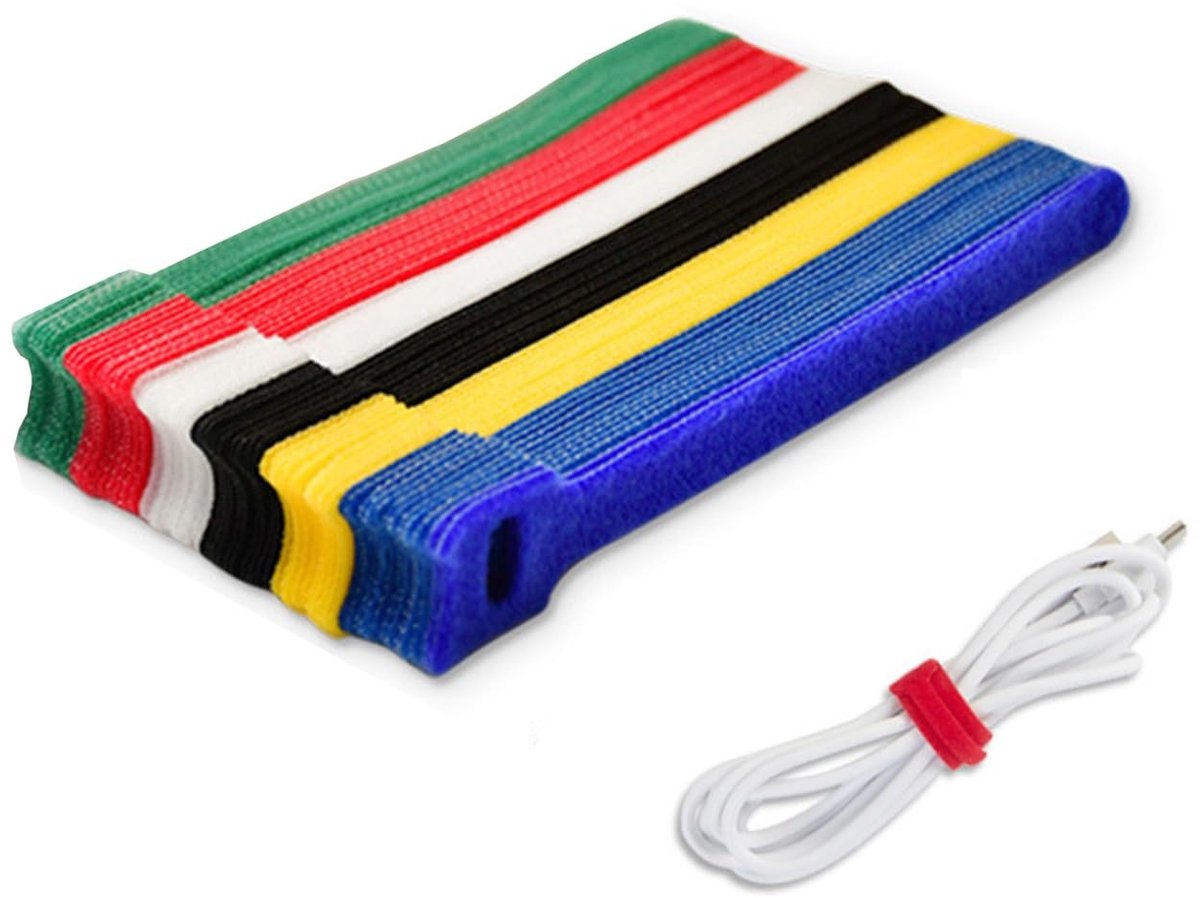 Dailygoods - Dailygoody - Herbruikbare Kabelbinders - 50 Stuks Verstelbare Haak en Loope Kabelstraps - Ideaal voor Kabelbeheer - Flexibel en sterk - Perfect voor t...