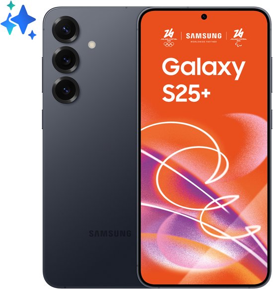 Samsung Galaxy S25 Plus 5G smartphone 256GB Blueblack, 6.7 inch, snelle processor, AI functies, sterke batterij