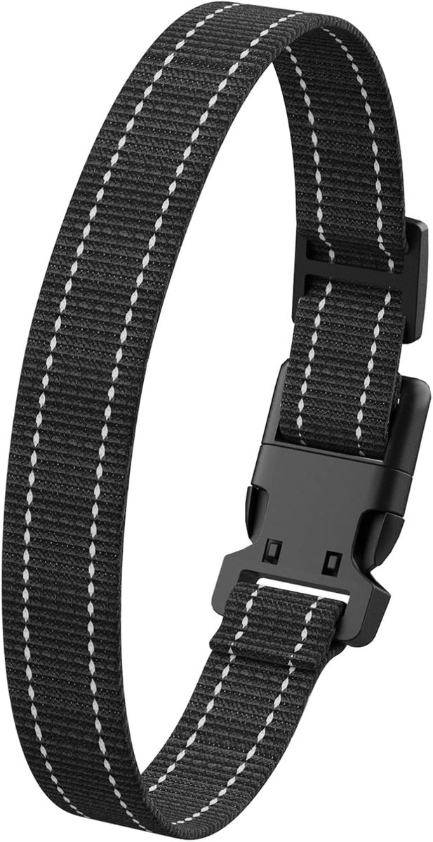 OLOEY Halsband voor honden-reflecterende halsband-gemaakt van verdikt-ademend en zacht neopreen nylon materiaal-verstelbare maat-geschikt voor kleine-middelgrote en grote honden-zwart-maat L-één stuk