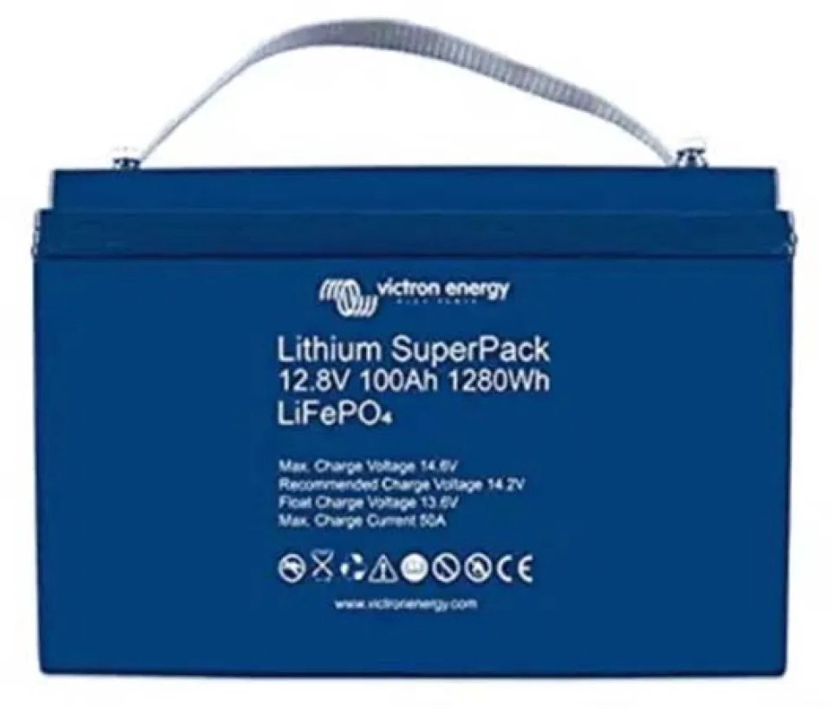 Victron Energy Superpack 12.8v 100ah M8 Lithiumbatterij Transparant