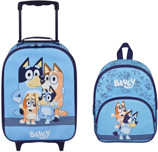 Bluey reisset; trolley en rugzak
