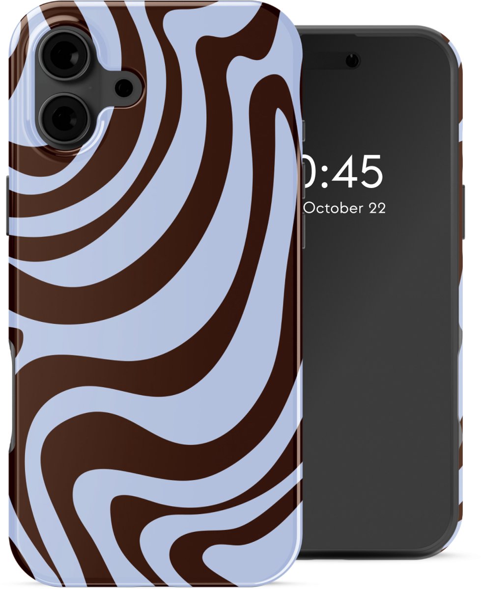 Selencia Hoesje - Geschikt voor Apple iPhone 16 - Backcover - Dream Swirl Chocolate