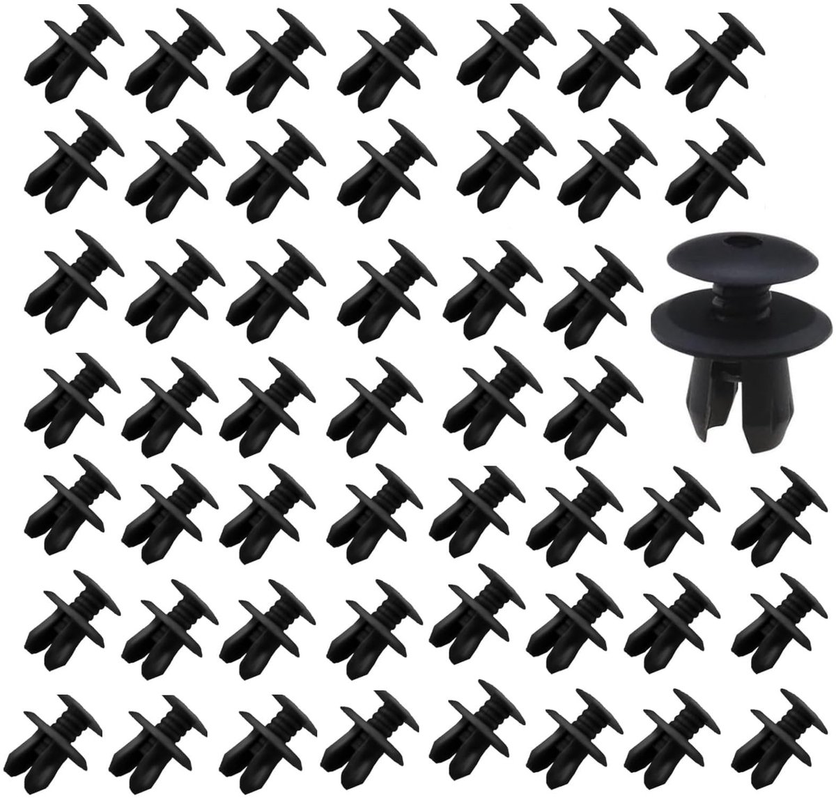 Dailygoods - Dailygoody - 100 stuks bevestigingsclips - Autobekledingsclips - Vervangende deurpaneelhouder - Zwart - 9 mm gaten - Geschikt voor VW T4 T5