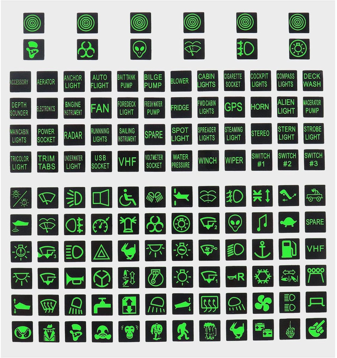 Dailygoods - Dailygoody - Glow In The Dark Stickers - 132 Stuks - Veiligheid en Zichtbaarheid - Voor Auto en Boot - Ideaal voor Nachtgebruik - Hoge Kwaliteit - Mee...