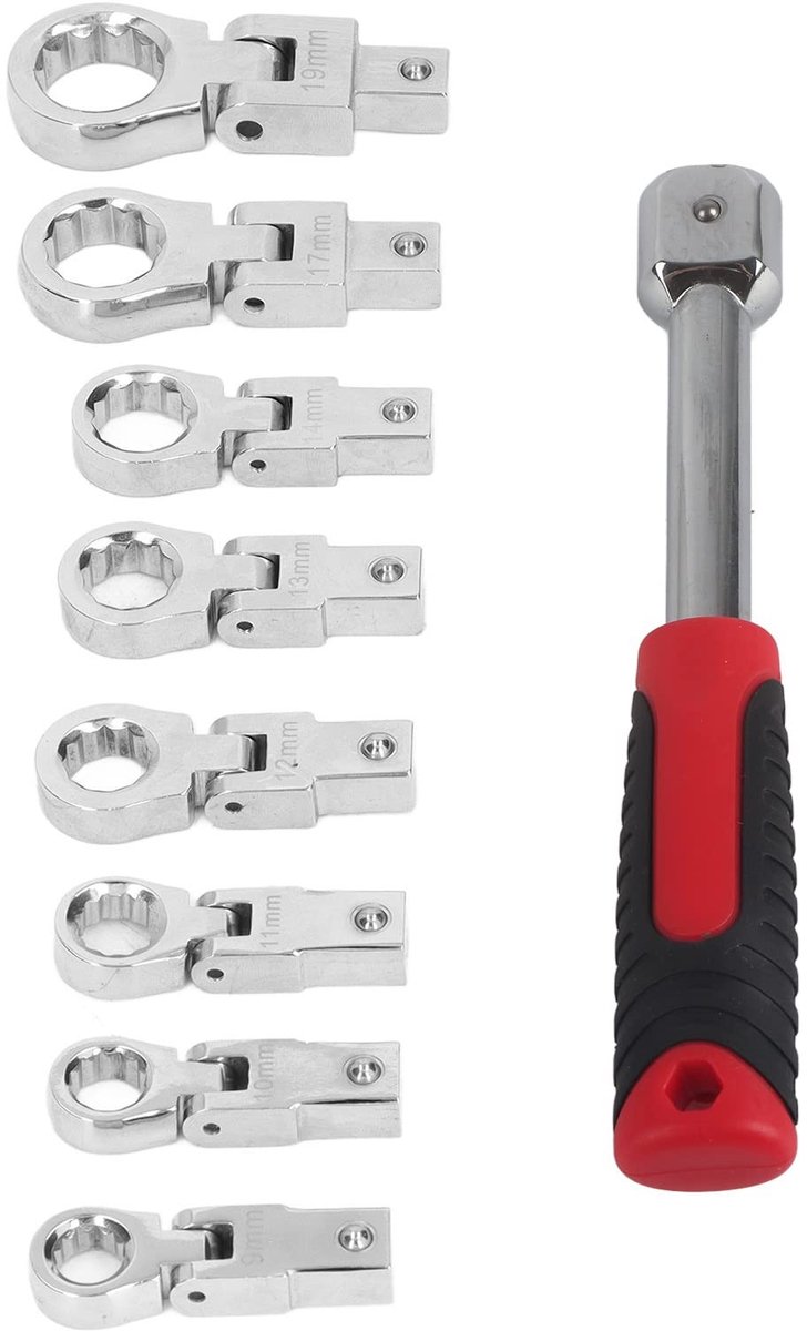 Dailygoods - Dailygoody - Steeksleutel Set - 9-delige Chromen Sleutelset - Hoogwaardig Staal - Voor Professioneel Gebruik - Inclusief Opbergtas - Geschikt voor Klu...