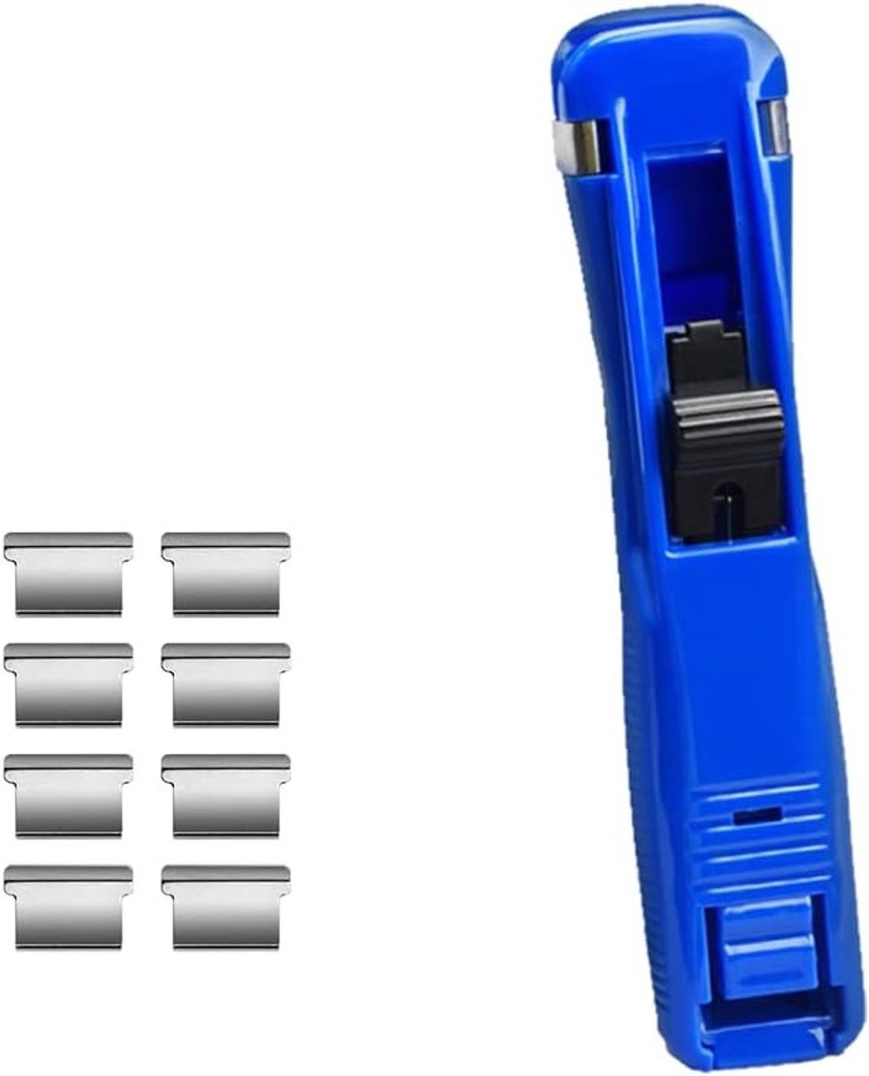 Duurzame Paper Stapler met 8 Herbruikbare Clips - Perfect voor Kantoor, Thuis en School, Ideaal voor Documenten en Organisatie