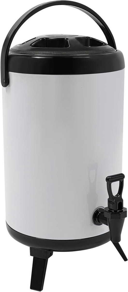 Isolerende drankdispenser voor warme en koude dranken, 24 x 33 cm, ideaal voor feesten en picknicks, roestvrij staal met tuit