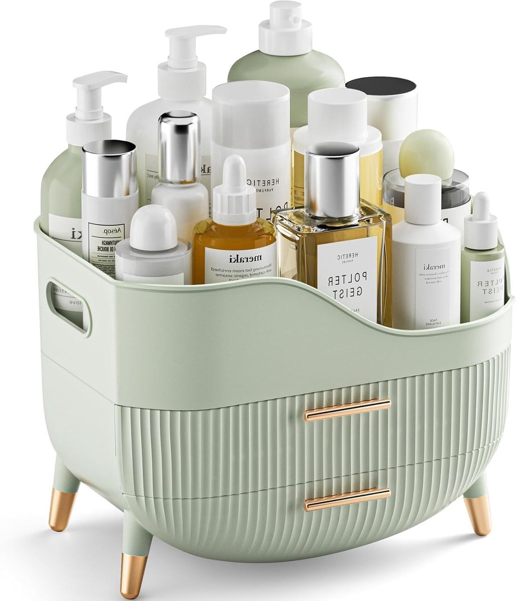 Make-up Organizer met Lades, Skincare Opbergdoos met Handvat, Grote Cosmetica Showcase voor Dresser en Badkamer, Perfect voor Organisatie en Opslag