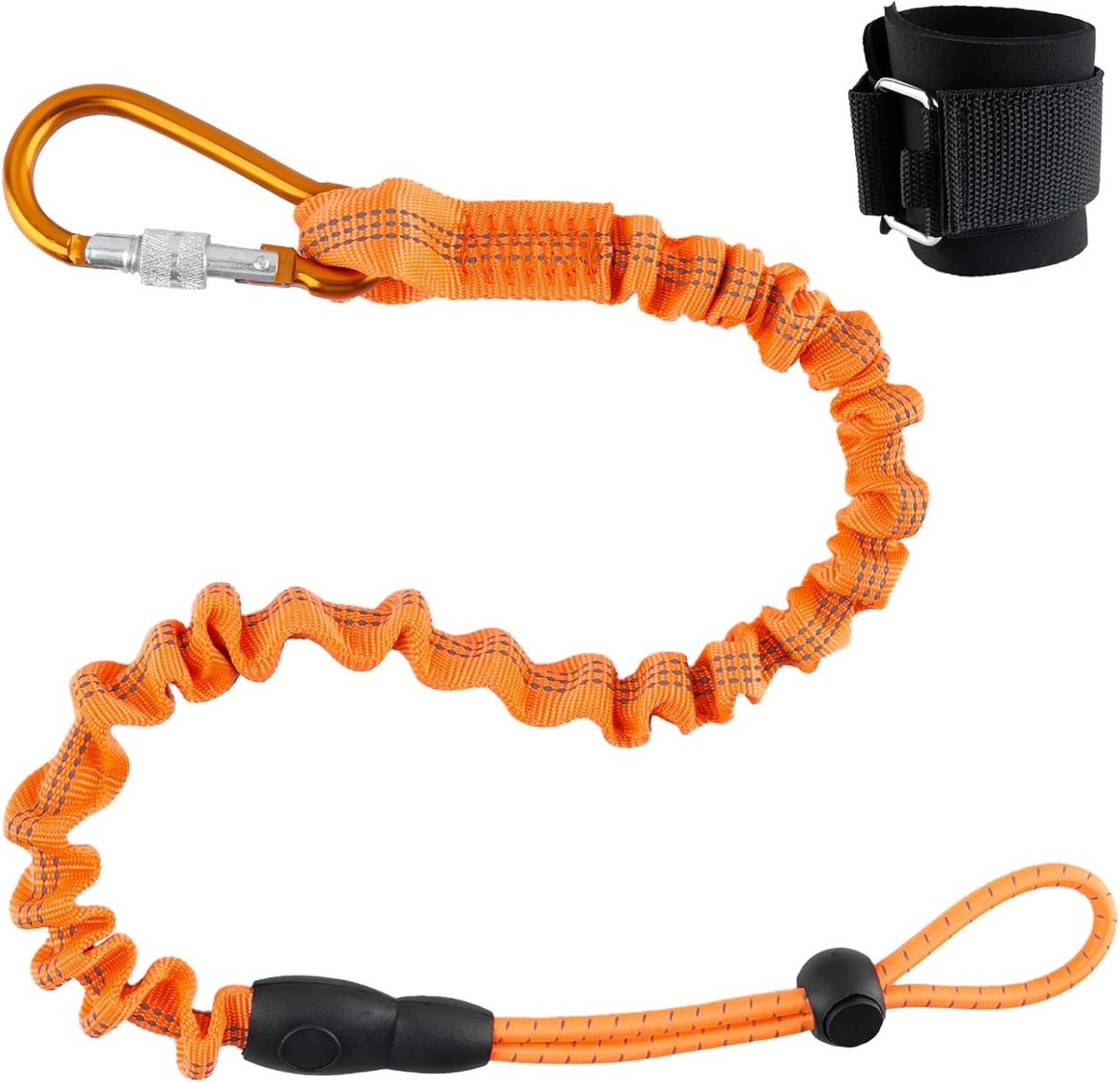 Veiligheidskabel voor Power Tools met 15kg Draagcapaciteit, Ideaal voor Bouw en Renovatie, Retractable Design in Oranje
