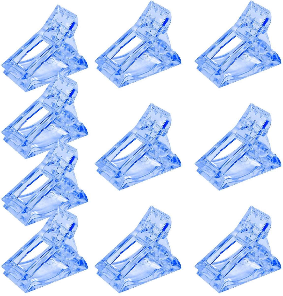 Dailygoods - Dailygoody - Transparante nagelclips - Gelnagelclips voor nagelverlenging - Blauw - Kristallen nagelclip - Nail art gereedschap - Geschikt voor manicu
