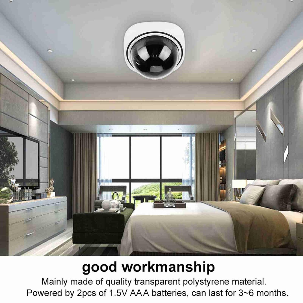 Dailygoods - Dailygoody - Dummy Camera - Beveiligingscamera - Simulatie Veiligheid - Dome Model - Waterdicht - Geschikt voor Binnen en Buiten - Transparant