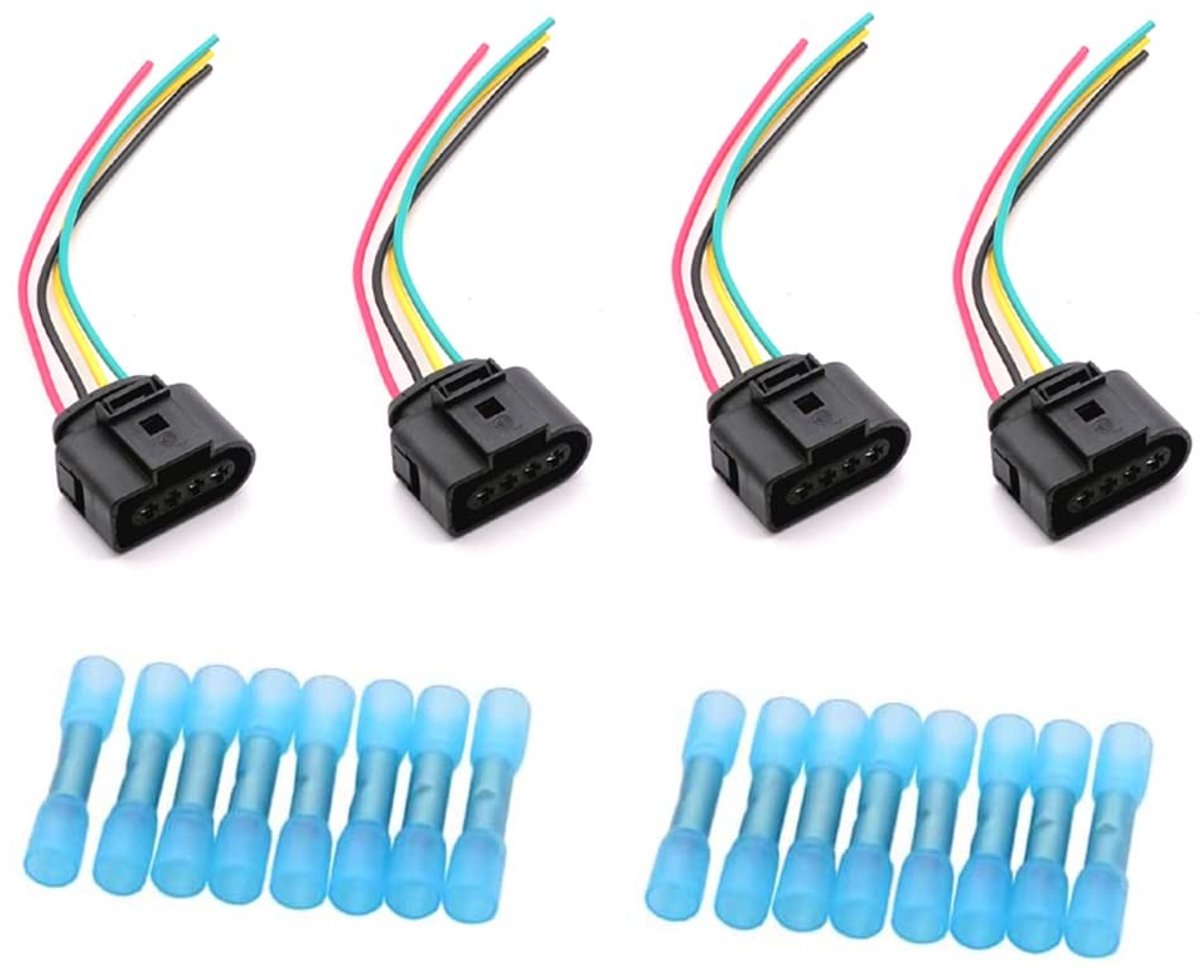 Dailygoods - Dailygoody - Bobine Connector Harnas Bedrading Plug - 4 Stuks - Compatibel voor Audi en VW - Hoogwaardige Kwaliteit - Betrouwbare Verbinding - Accesso...